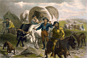Emigrants crossing the plains, Henry Bryan Hall, 1869