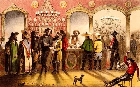 Gambling saloon in the old west