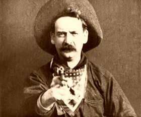 Photo still from the 1903 film, The Great Train Robbery.