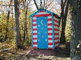 Patriotic outhouse in Minnesota
