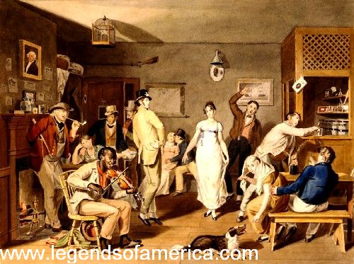 Patrons Dancing in a Saloon