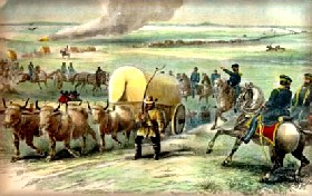 Army train on the Santa Fe Trail