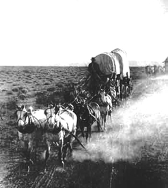 Wagon along the Santa Fe Trail
