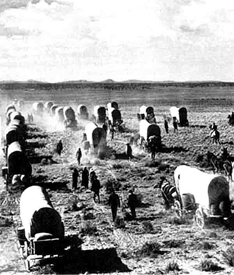 Wagons on the Overland Trail