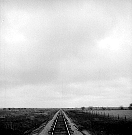 Railroad tracks across Kansas.