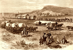 Railroad building on the great plains