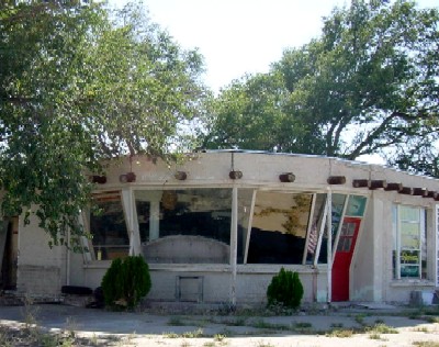 Old Bent Door Cafe at Adrian Texas