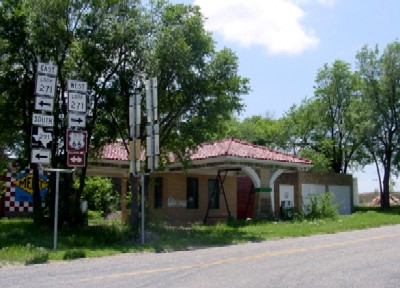 Restored Service Station at Alanreed, Texas
