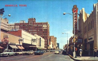 Amarillo, Texas Polk Street Postcard, 1950