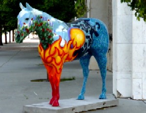 Horses are on parade in Amarillo, Texas