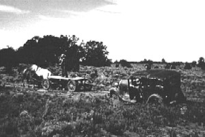 Car Stuck in the Mud in the 1940's