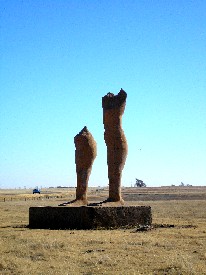 Stanley Marsh Leg Sculpture between Canyon and Amarillo, Texas