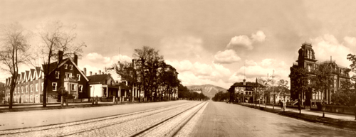 South Temple St. looking east, Salt Lake City, Utah