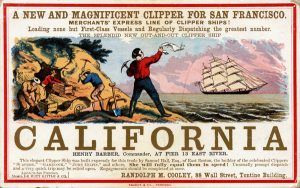 To California during the gold rush.