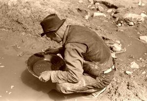Gold panning in the American West