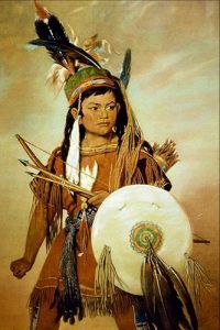 Native American Boy, painting by George Catlin