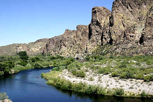 The Gila River northeast of Phoenix, Arizona.