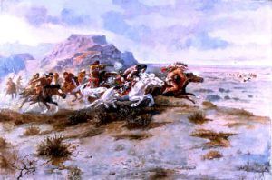 Indian Attack by Charles Marion Russell
