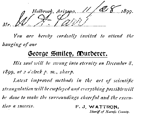 First George Smiley "invitation," courtesy Arizona Journal