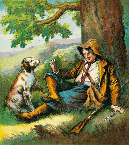 Rip Van Winkle and his dog by Thomas Nast, 1880