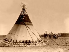 Blood Blackfeet, Lodge of the Horn Society, by Edward S. Curtis