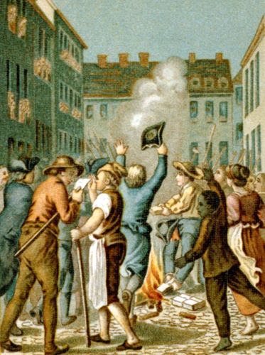 Burning of the stamp act