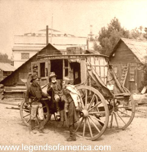 California Miners, in front of stagecoach, 1894
