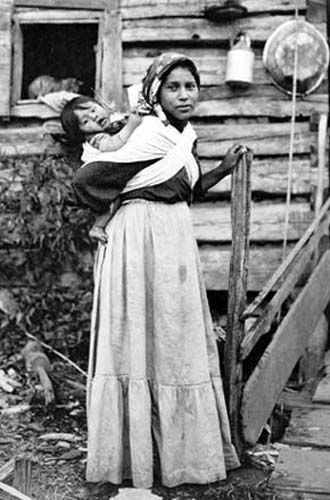 Cherokee woman and child