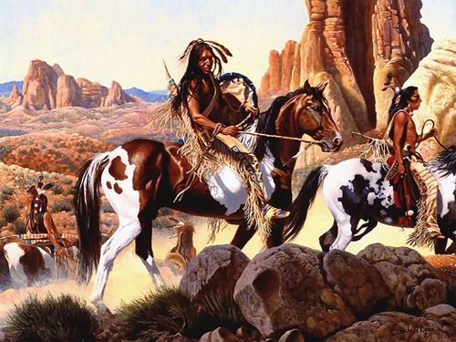 Comanche war party by Richard Luce, courtesy First People