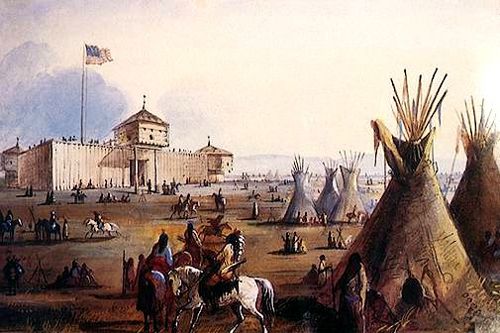 Fort Laramie, Wyoming painting by Alfred Jacob Miller