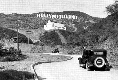 1920s photo showing "Hollywoodland."