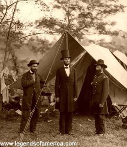 Allan Pinkerton, President Lincoln, and Maj. Gen. John A. McClernand, 1862
