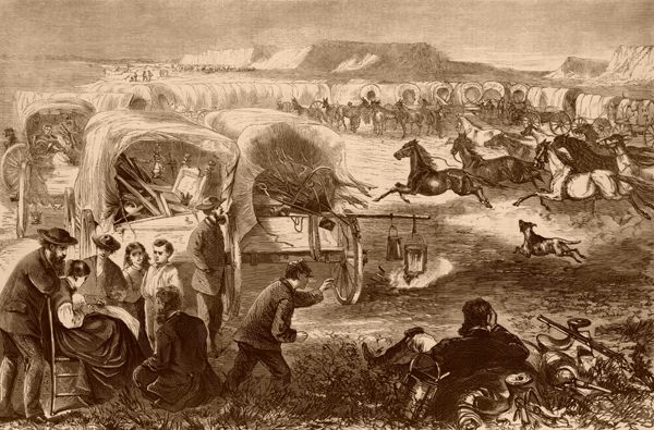 Pilgrims on the Plains by Theodore R. Davis, 1869