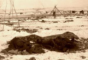 Chief Spotted Elk's camp three weeks after the Wounded Knee Massacre.