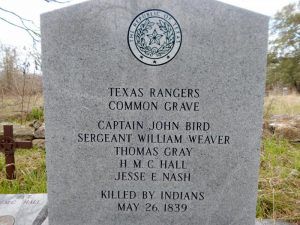 Texas Rangers killed in battle marker.