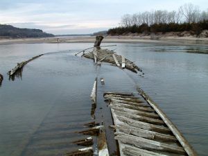 Ruins of the North Alabama steamship on the Missouri River