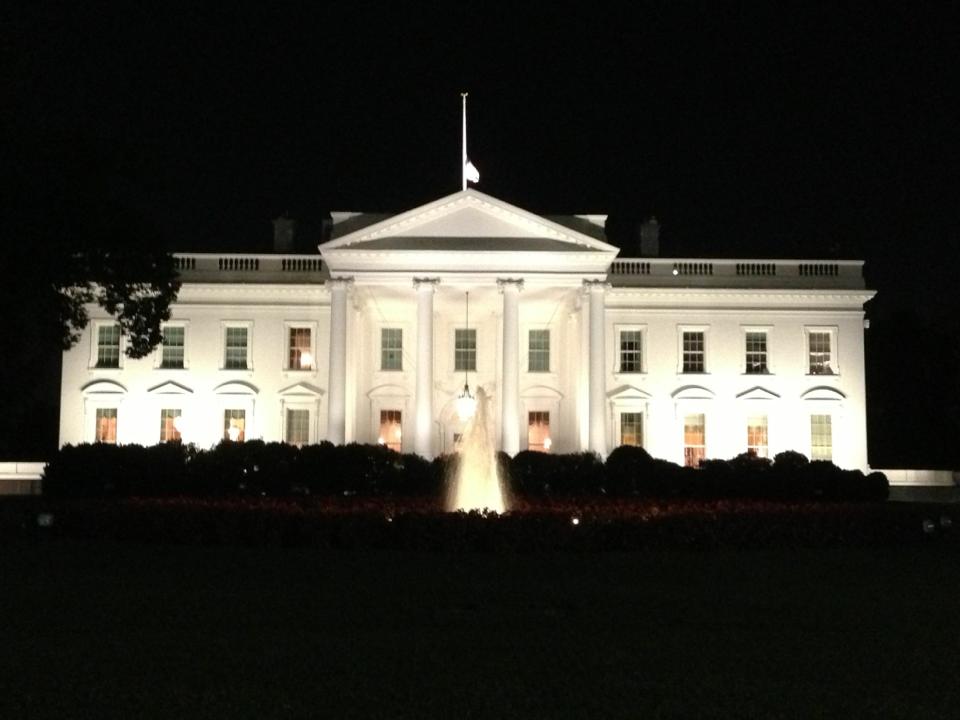 The White House at night, September 19, 2013, by Becky Bobrink.