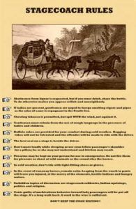 Stagecoach Rules Poster at Legends' General Store