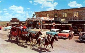 On US Highway 66. Postcard of the Longhorn Ranch in New Mexico