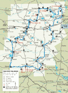 Texas Forts Trail Map, courtesy Texas Forts Trail