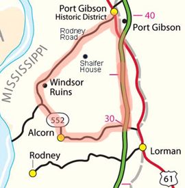 Port Gibson Historic District Map.
