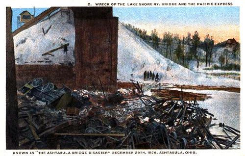 Wreck of the Pacific Express Ashtabula Bridge Disaster, 1876.