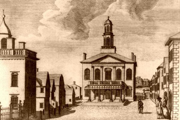 Salem, Massachusetts courthouse in 1790, by Samuel Hill.