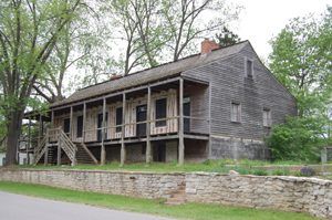 The Janis-Ziegler House, or Green Tree Tavern, in Ste. Genevieve, Missouri, was probably built in the 1790s. The house combines French and American architectural styles. By Kathy Alexander.