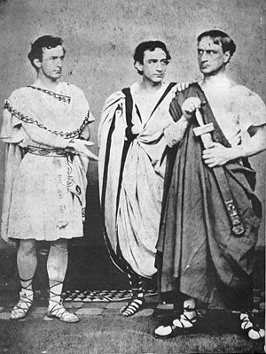 John Wilkes Booth and brothers Edwin and Junius in the play Julius Caesar in 1864