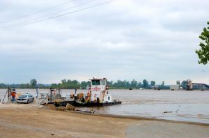 A ferry still operates on the Mississippi River in Ste. Genevieve. Photo by Kathy Alexander.