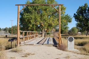A replica of Guinard's Bridge at Fort Caspar, Wyoming today by Kathy Alexander.