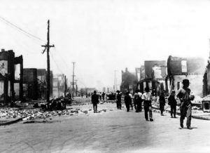 The aftermath of the Tulsa Race Riot, 1921.