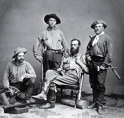 Clarence King (far right), who later became head of the  U.S. Geological  Survey, and his men helped foil the  Great Diamond Swindle.