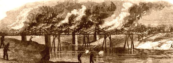 Sherman's troops burned bridges
